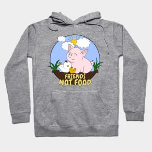 Go Vegan Cute Pig And Chicken 5 Hoodie